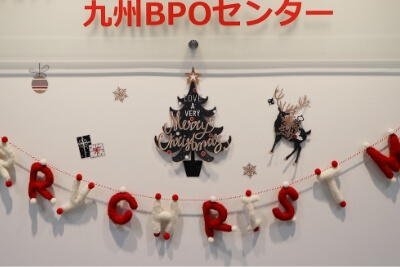 クリスマスの飾りつけ写真